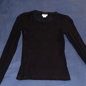D&G Classic Black Lace Sheer Long Sleeve Top